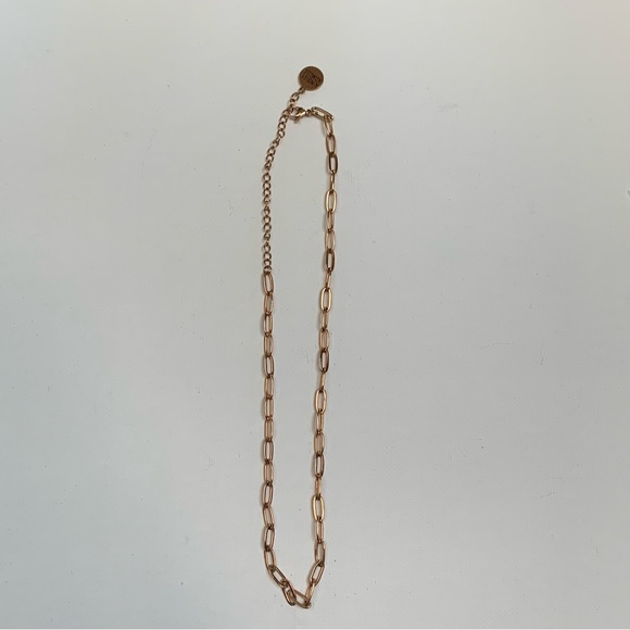 Kinsley Armelle Rose Gold Lync Necklace RETIRED Design Paperclip Chain - Picture 3 of 9